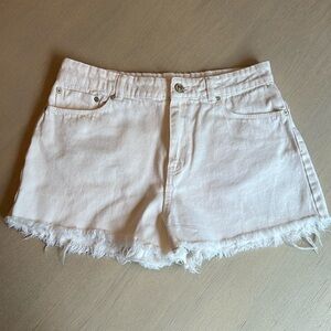 Mango MNG Women’s White Denim & Tees Premium Denim Jean Shorts Size US 8 EU 40